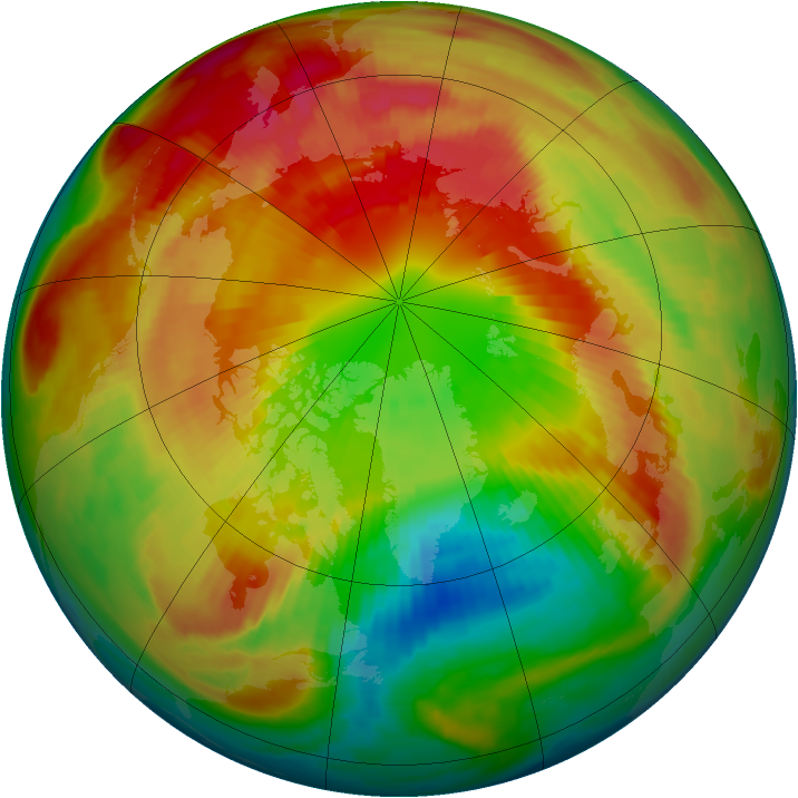 Arctic ozone map for 11 March 1998